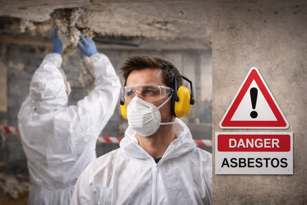 Asbestos awareness training for managers showing supervised asbestos work in a controlled environment – CertifyPro online course