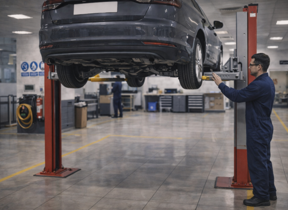 Working Under Vehicles Safely - Two Post Lift